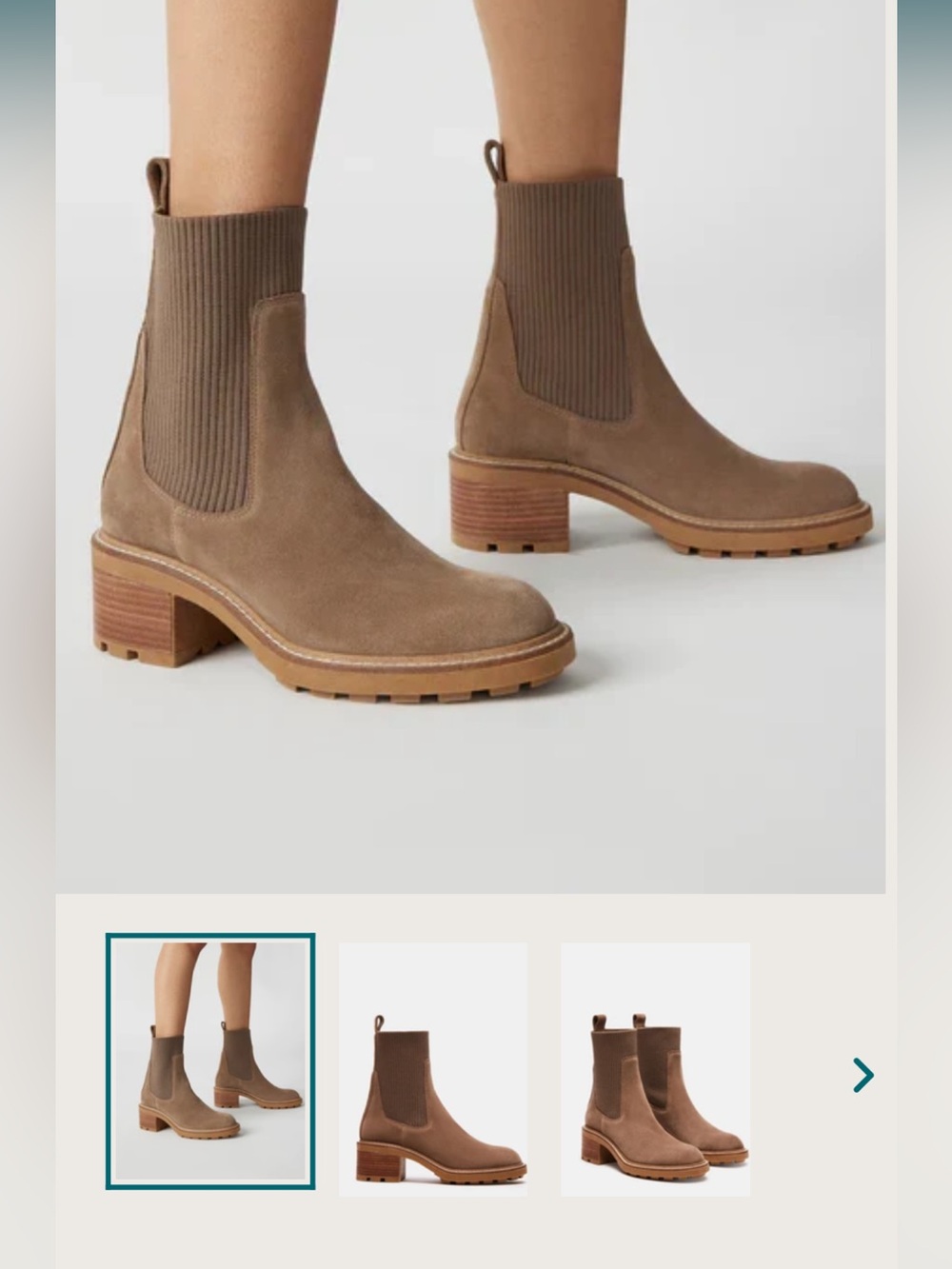 Steve Madden Taupe Suede Chelsea Lug Ankle Boots